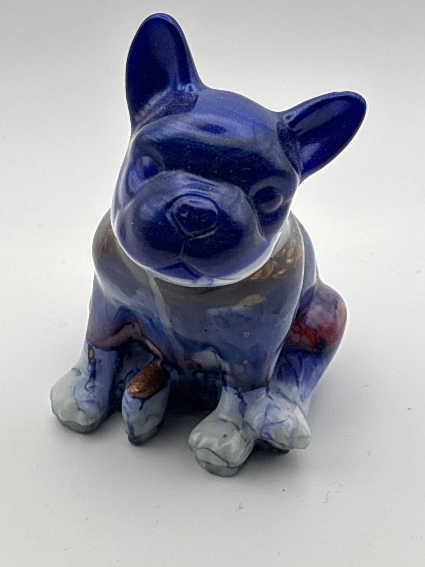 Beautiful hand made resin French bull dog ornament